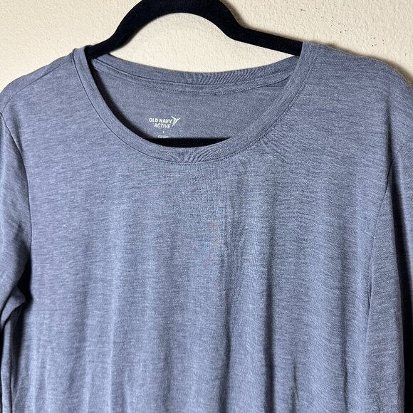OLD NAVY ACTIVE Grey Soft Athletic Long Sleeve T Shirt w Thumbholes Size Large - Picture 6 of 8